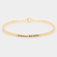 Hakuna Matata Simple Dainty Gold Tone Bracelet